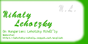 mihaly lehotzky business card